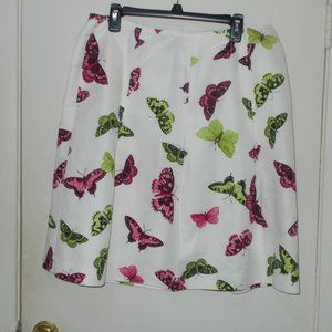 Talbots Butterfly Print Skirt Size 16 Petite